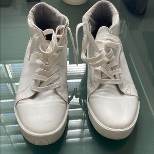 White Men’s High-Top Sneakers